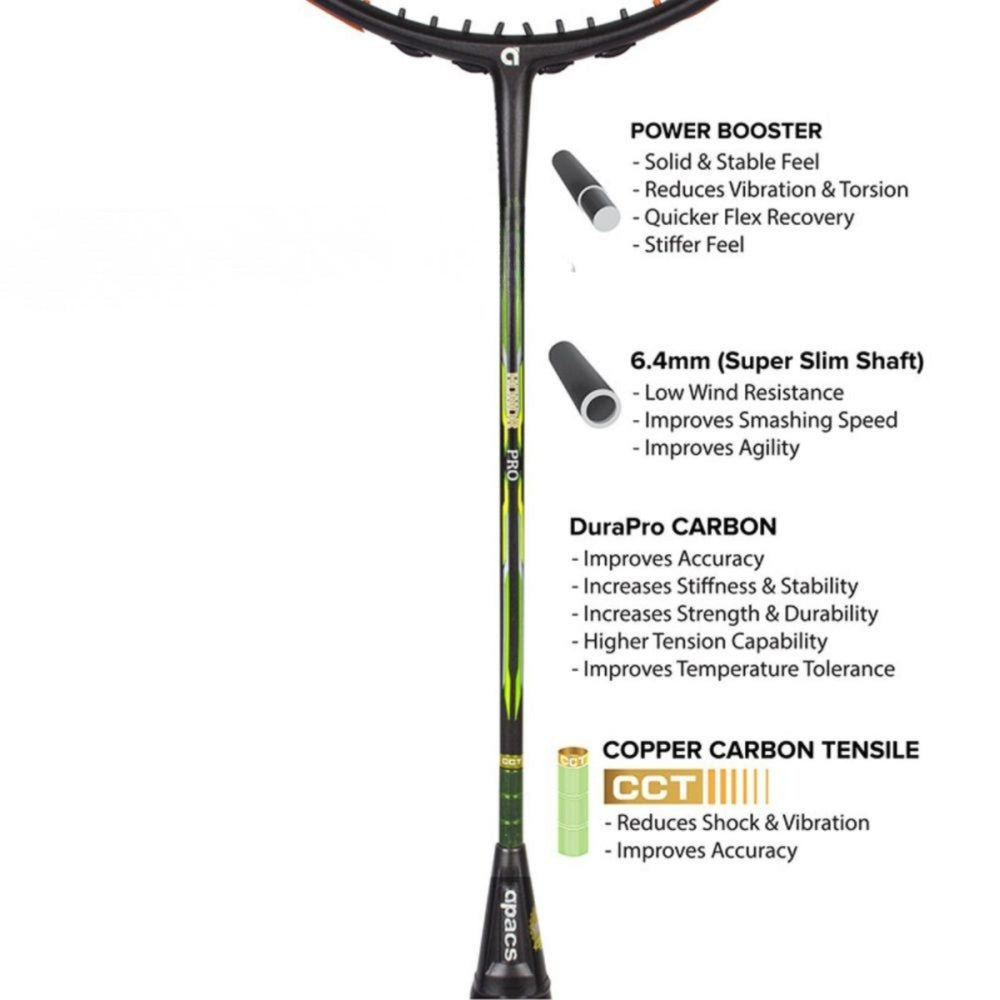 Apacs Honor Pro Unstrung Badminton Racquet (Grey, 4U G1, 84g) features head-heavy balance, 38lbs tension, and Compact Power Quad Voltaic frame for pro smashes. - Best Price online Prokicksports.com