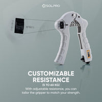 Solpro SHX-052 Grippax Adjustable Hand Grip Strengthener – 5-60kg Resistance, Mechanical Counter, Forearm, Wrist & Finger Exerciser for Men & Women, Home/Gym/Rehab Workouts - Best Price online Prokicksports.com