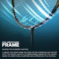 Hundred Hyfonic Lazer Strung Badminton Racquet | Carbon Fibre Frame with Dual Aerodynamic Technology | Precision Control Series - Best Price online Prokicksports.com