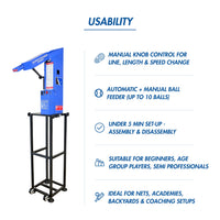Freebowler Superthrower Standard is an FS2 automated, arm‑simulated and portable cricket bowling machine designed to throw real balls at adjustable speeds for realistic net practice. - Best Price online Prokicksports.com
