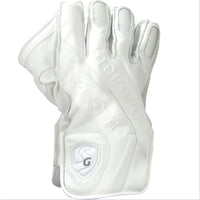 SG Hilite White Wicket Keeping Gloves – Premium Leather Gloves for Professional Wicketkeepers with Strong Grip, Flexibility, and Superior Palm Protection - Best Price online Prokicksports.com