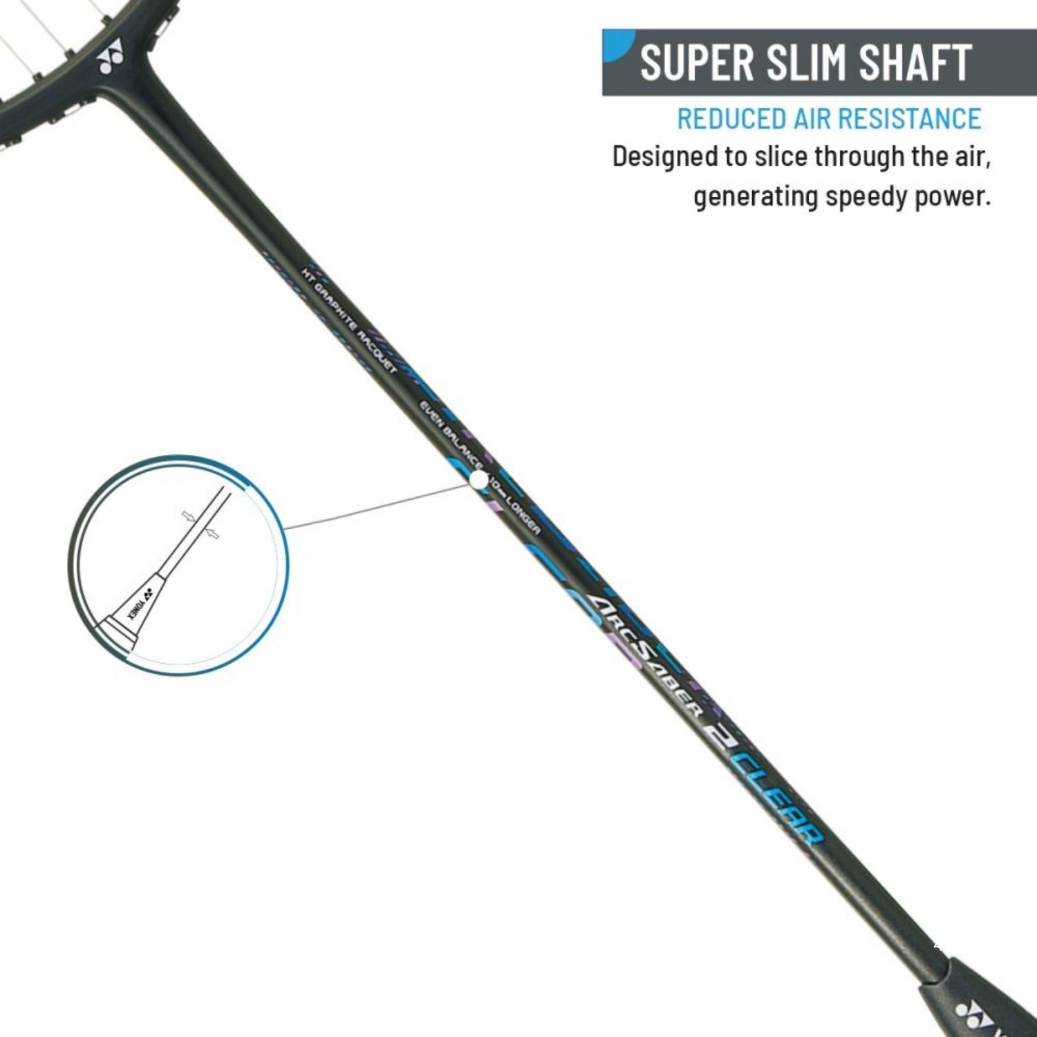 Yonex Arcsaber 2 Clear Badminton Racquet Strung 4U G4 | Balanced Frame for Control & Precision Play | Black/Blue - Best Price online Prokicksports.com