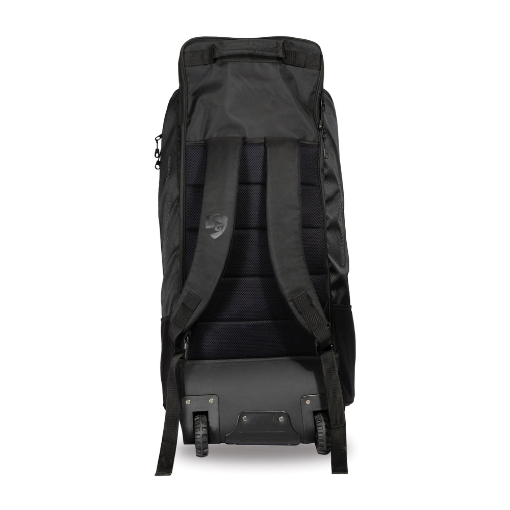 SG KLR Wheelie Duffle Cricket Kit Bag Large | Rolling Cricket Gear Bag with Wheels & Pull Handle | Spacious Sports Kit Bag – Black - Best Price online Prokicksports.com