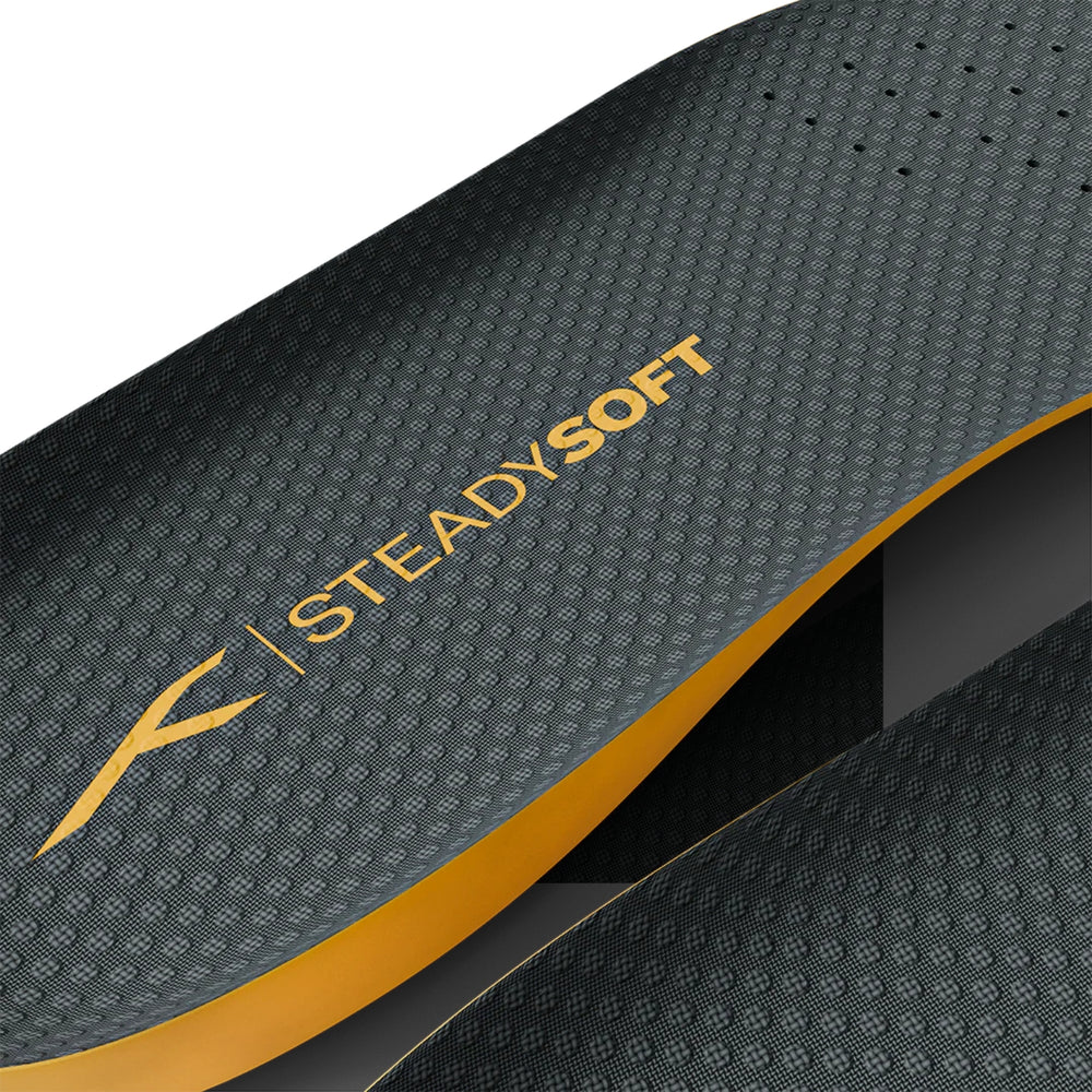 HUNDRED Steady Soft Insoles, Dark Grey/Yellow | Anti-Slip Cushioned Sports Insole with Breathable Comfort - Best Price online Prokicksports.com