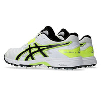 ASICS Men's Gel-Gully 7 Cricket Shoes (Metal Spikes) | GEL Cushioning | Breathable Mesh | White/Safety Yellow - Best Price online Prokicksports.com