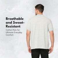 PLAYR Core Polo XL – Grey Melange | Premium Athletic-Casual Polo T-Shirt - Best Price online Prokicksports.com