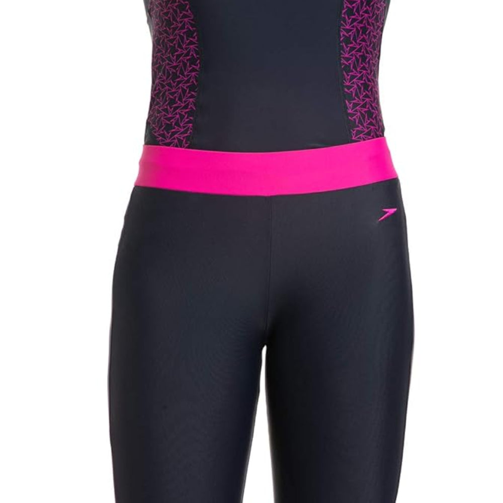 Speedo AF Active Legging, True Navy/Electric Pink | Stretchable Swim Leggings with Chlorine-Resistant Fabric & Comfortable Fit - Best Price online Prokicksports.com