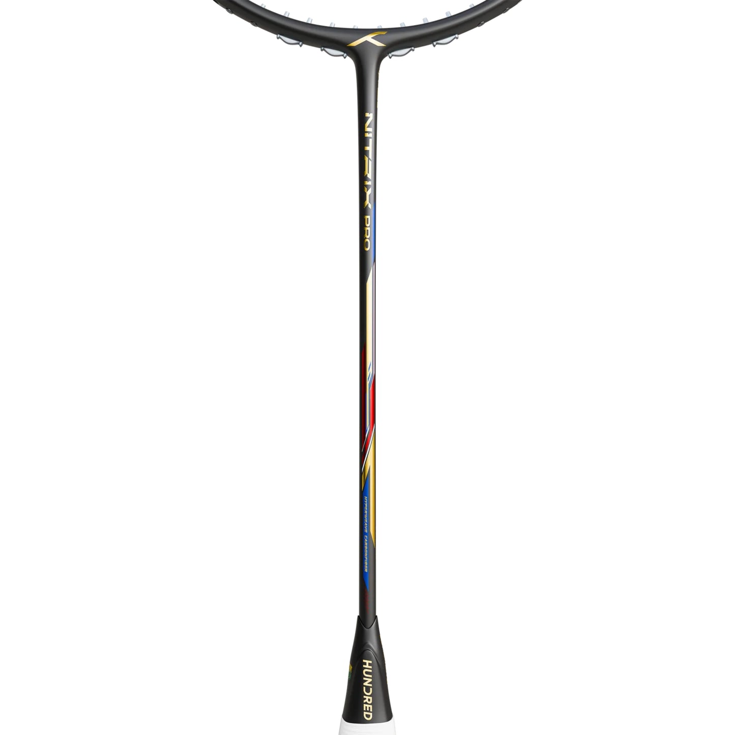 Hundred Nitrix Pro Unstrung Badminton Racquet – Black/Gold | Pro-Level Head-Heavy Power with M46X Carbon Fibre & Slim Shaft - Best Price online Prokicksports.com