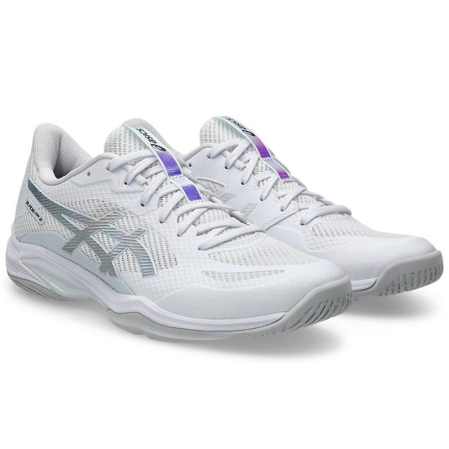 ASICS BLADE FF 2 Unisex Badminton Shoes – White/Pure Silver, Lightweight Indoor Court Shoes with FlyteFoam Cushioning & Non-Marking Outsole - Best Price online Prokicksports.com