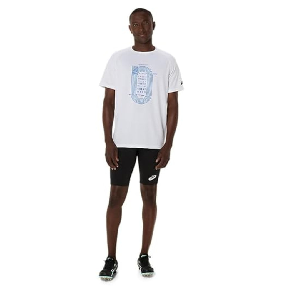 ASICS Track Graphic Short Sleeve Top & Armsleeves for Men | Breathable Training Tee with Arm Support - Best Price online Prokicksports.com