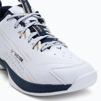 Victor A970TD-IN-AX Badminton Shoes – Bright White/Light Gold | Lightweight & High-Grip Court Performance - Best Price online Prokicksports.com
