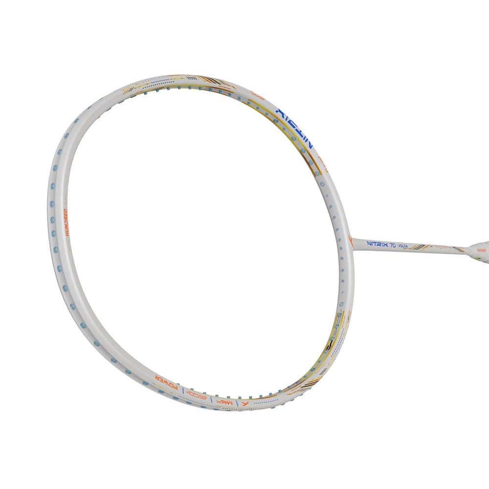 HUNDRED Nitrix 70 Volta Unstrung Badminton Racquet, White/Copper | M46X Carbon Fibre Frame with Vaporshaft 6.1mm | Professional Attack Series - Best Price online Prokicksports.com