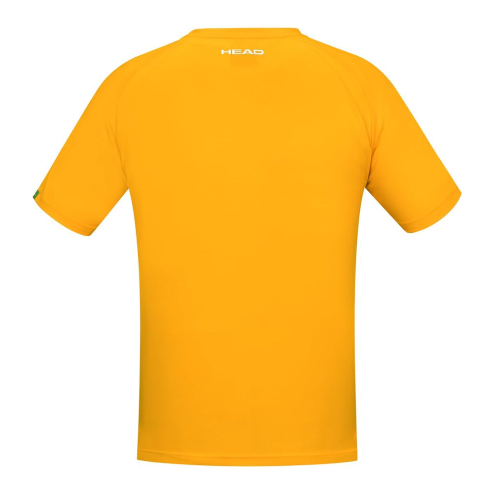 HEAD HCD-382 Round Neck T-Shirt, Orange/White | Lightweight Performance Tee with Moisture-Wicking Fabric & Sporty Design - Best Price online Prokicksports.com
