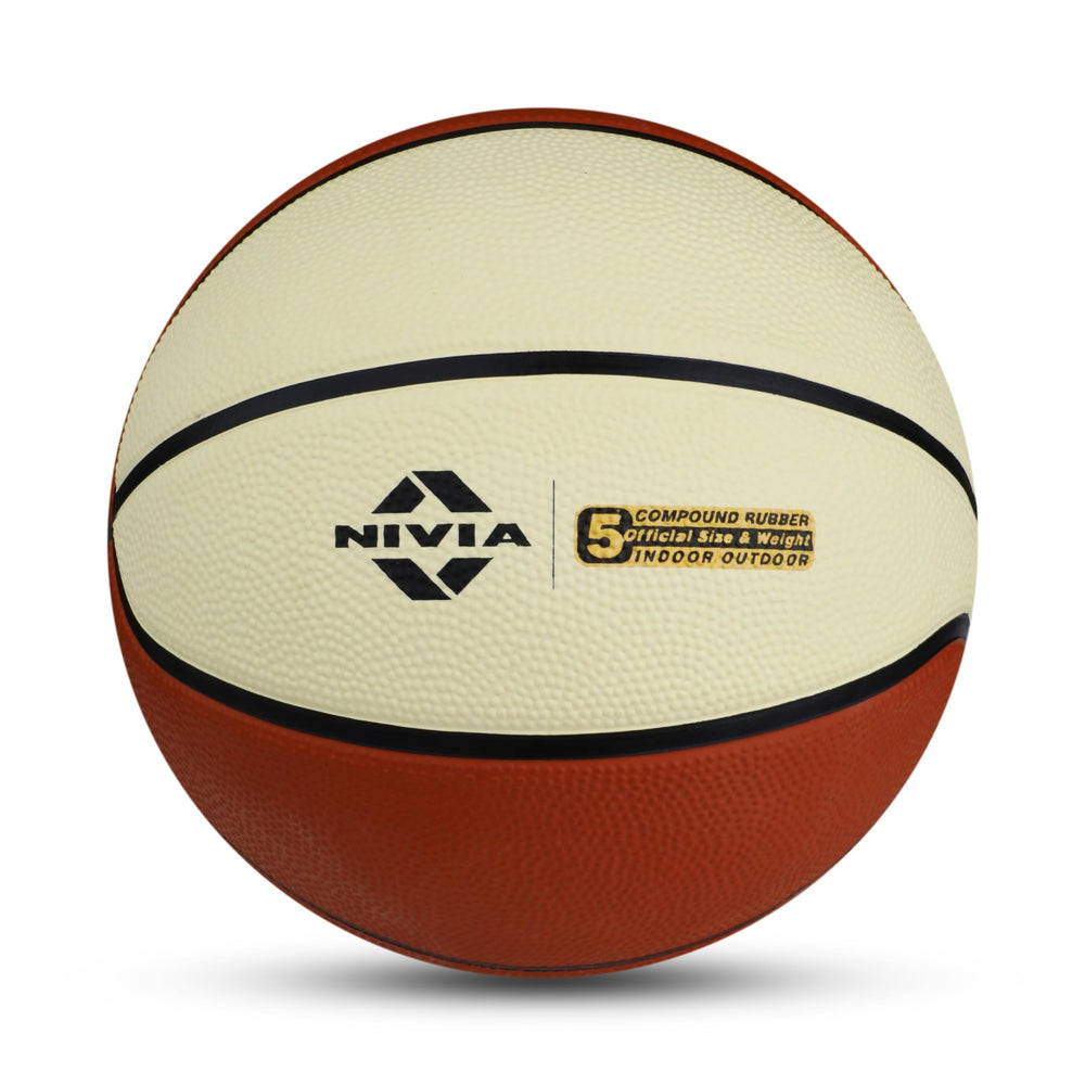 NIVIA Top Grip 3.0 Soft Rubberized Molded Basketball (Size 5, Multicolor)