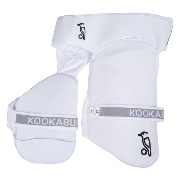 Kookaburra 500 Left-Hand Adult Thigh Guard – Off White Lightweight Cricket Protection for Leather Ball and Club Matches