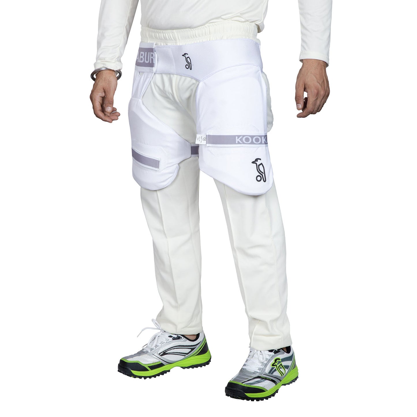 Kookaburra 500 Left-Hand Adult Thigh Guard – Off White Lightweight Cricket Protection for Leather Ball and Club Matches - Best Price online Prokicksports.com