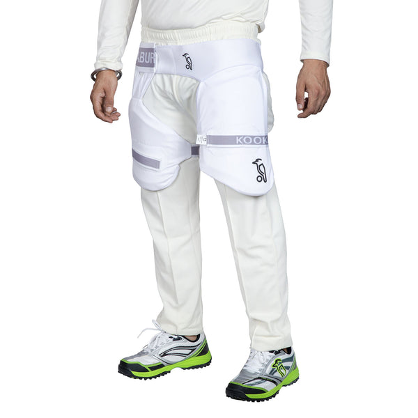 Kookaburra 500 Left-Hand Adult Thigh Guard – Off White Lightweight Cricket Protection for Leather Ball and Club Matches