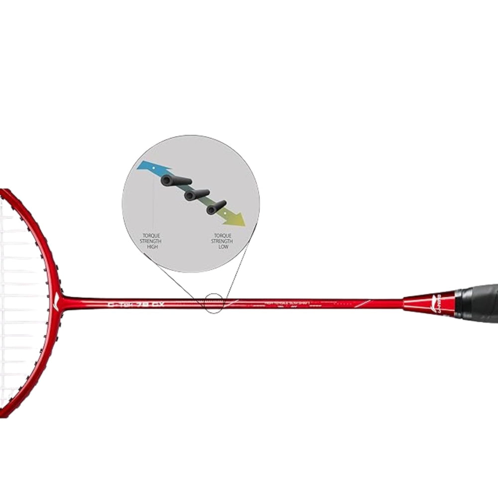 Li-Ning G-TEK 78 GX Strung Graphite Badminton Racquet with Full Cover, Lightweight High-Tension Racket for Power, Speed & Control – Red - Best Price online Prokicksports.com