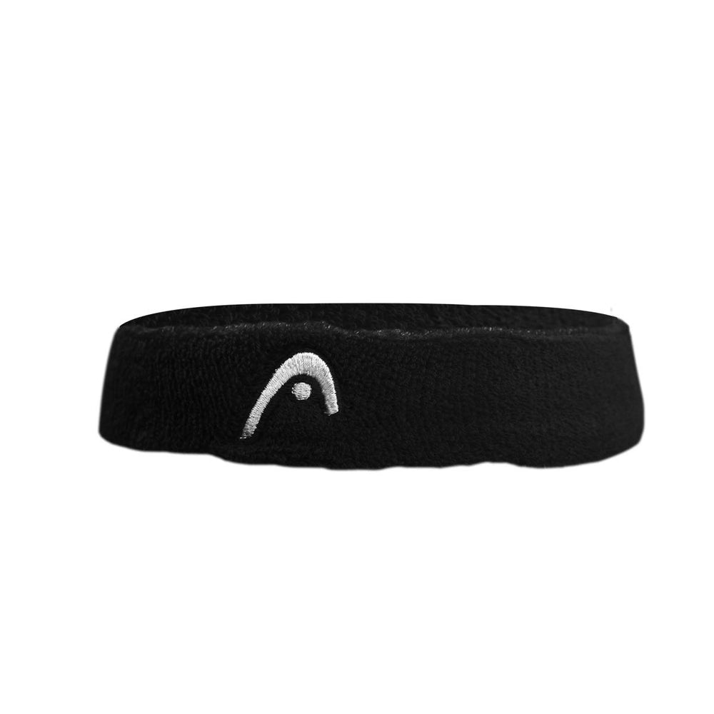 HEAD Cotton Headband | Sweat-Absorbing Terry Cotton, Comfortable Stretch Fit | Black