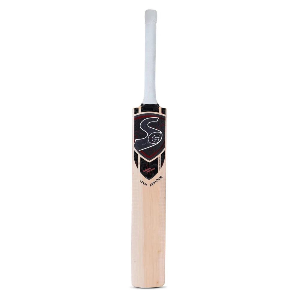 SG Liam Armour English Willow Cricket Bat - Size 4 | Hard-Pressed Blade, Thick Edges & Round Cane Handle