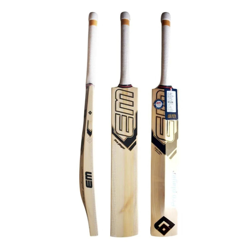 EM Pro Player English Willow Cricket Bat for Men | Hand-Crafted Lightweight Bat for Leather Ball, Club Matches & Tournaments