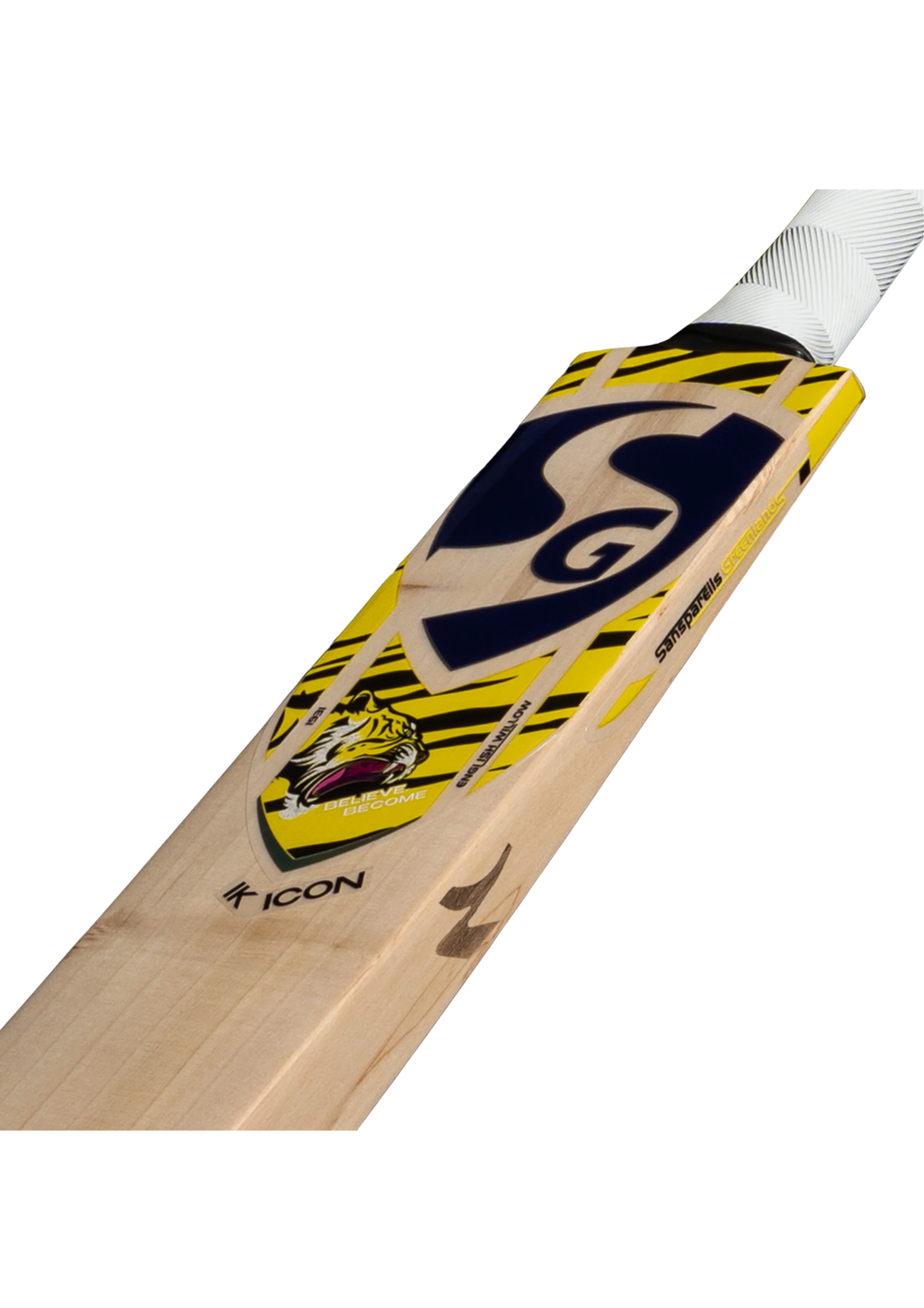 SG IK Icon English Willow Cricket Bat | Grade 3 Premium Willow, Massive Power Profile, Thick Edges, Singapore Cane Handle, Non-Slip Grip, Feather-Light Pick-Up