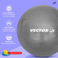 Vector X Unisex Anti Burst Gym Ball With Free Foot Pump | Swiss Exercise & Birthing Ball for Workout & Rehabilitation - Best Price online Prokicksports.com
