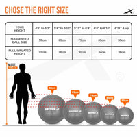 Vector X Unisex Anti Burst Gym Ball With Free Foot Pump | Swiss Exercise & Birthing Ball for Workout & Rehabilitation - Best Price online Prokicksports.com