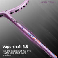 Hundred Nitrix 10 Badminton Racket (Strung) | Head-Heavy Carbon Fiber Attacking Racquet with Full Cover | Max Tension 30 lbs - Best Price online Prokicksports.com