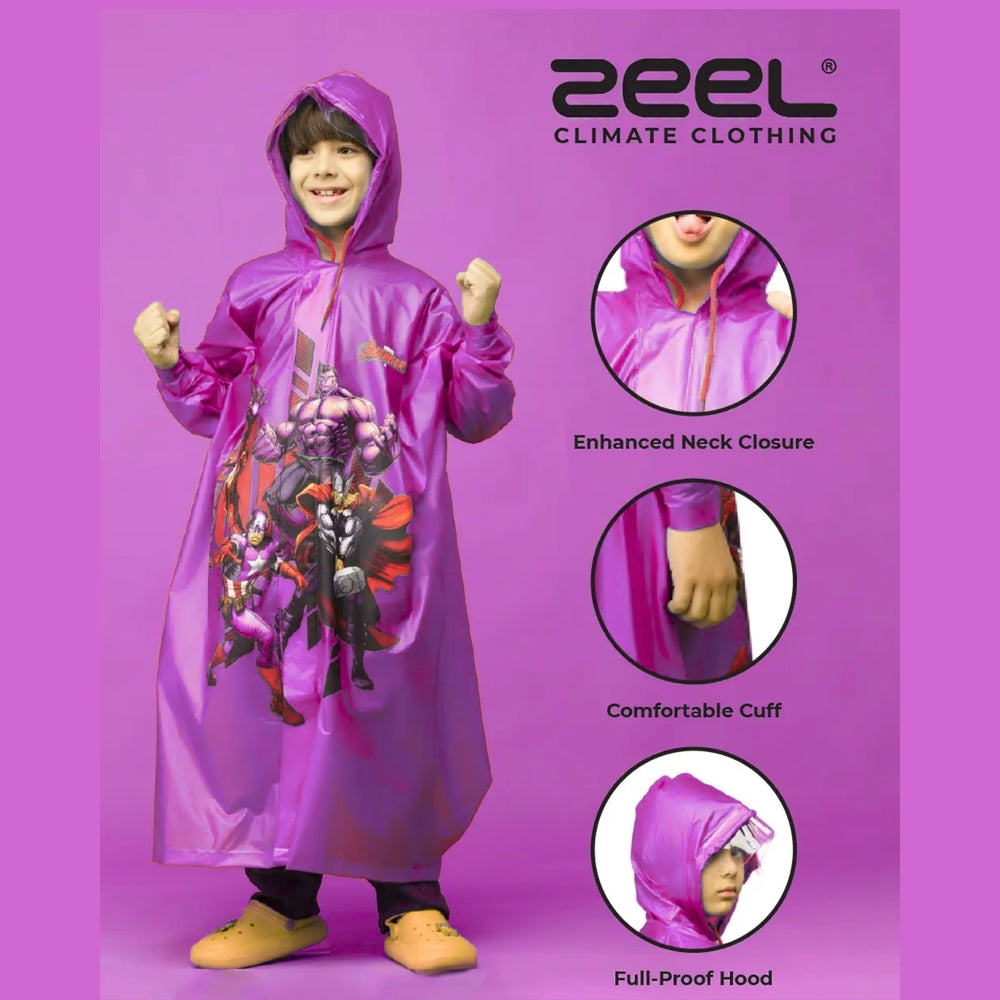 Zeel PG05 Kids Full Raincoat | Waterproof Full-Length Rainwear for Children