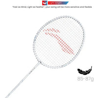 Li-Ning G-TEK 58 GX Strung Badminton Racquet White – Lightweight Graphite Frame, High Tension, Durable Racket with Cover for Intermediate & Advanced Players - Best Price online Prokicksports.com