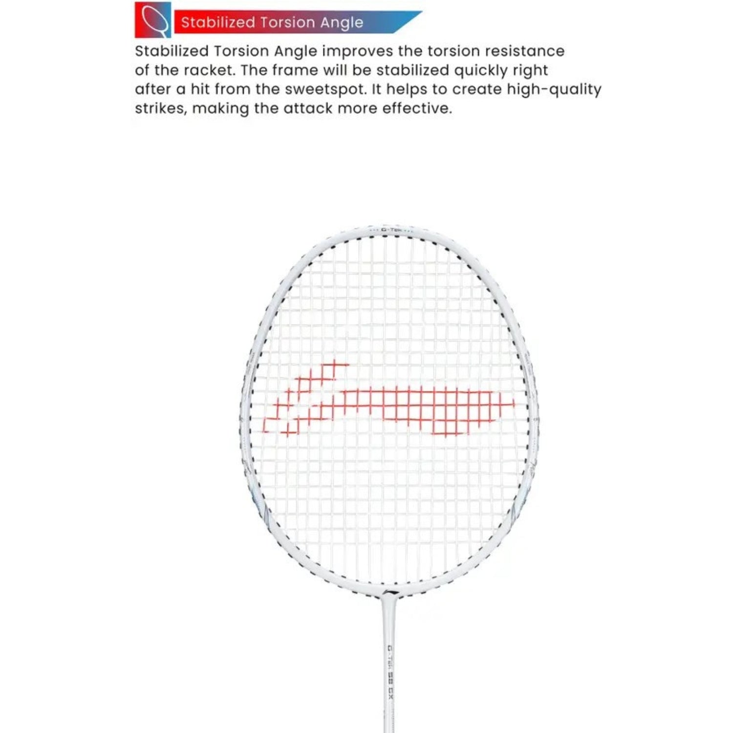 Li-Ning G-TEK 58 GX Strung Badminton Racquet White – Lightweight Graphite Frame, High Tension, Durable Racket with Cover for Intermediate & Advanced Players - Best Price online Prokicksports.com