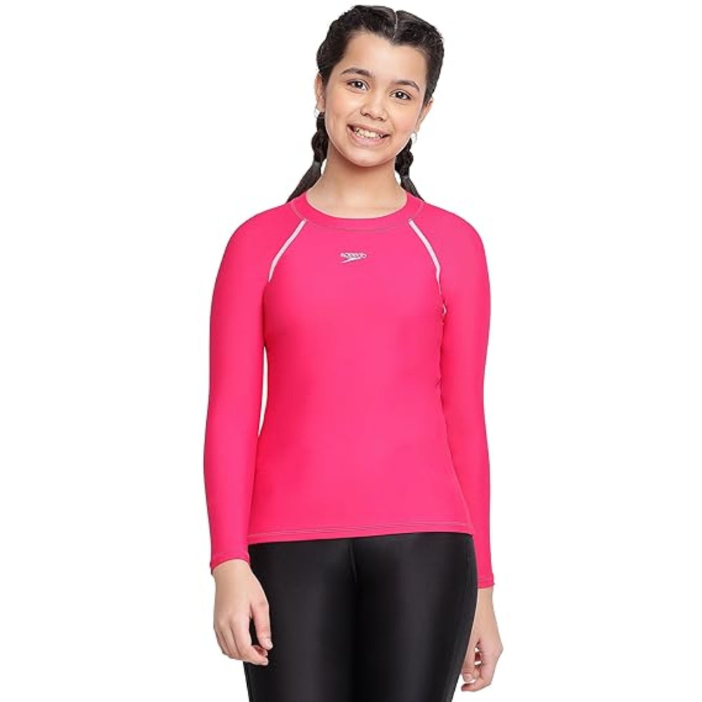 Speedo JF Long Sleeve Sun Top – Girls Swimming Top with UV Protection - Best Price online Prokicksports.com