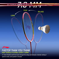 Li-Ning G-Force 6800 Superlite Unstrung Badminton Racquet, 5U G6 | Head Heavy, Flexible Shaft, Dynamic Optimum Frame