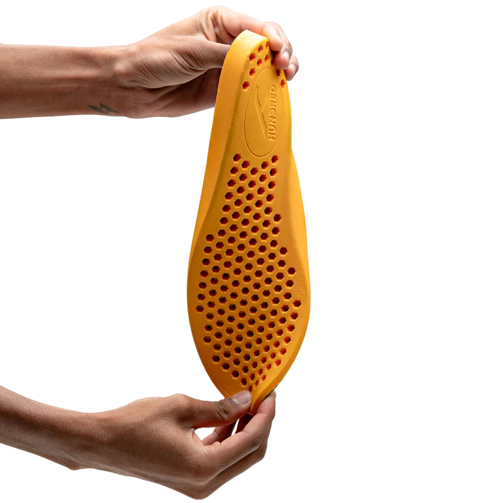 HUNDRED Vent Comfort Insoles, Black/Orange | Breathable Honeycomb Cushion Insole with Shock Absorption & Arch Support - Best Price online Prokicksports.com