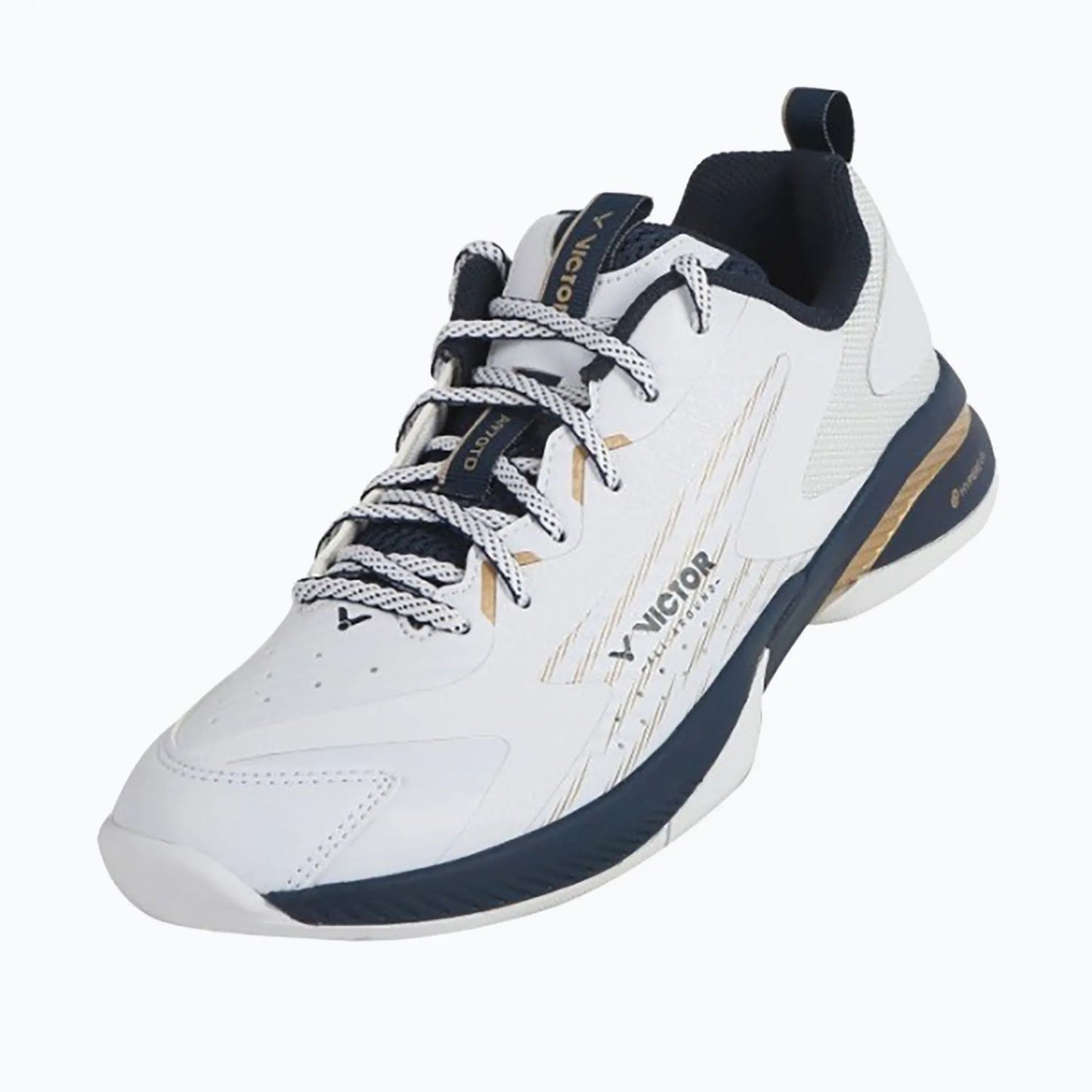 Victor A970TD-IN-AX Badminton Shoes – Bright White/Light Gold | Lightweight & High-Grip Court Performance - Best Price online Prokicksports.com