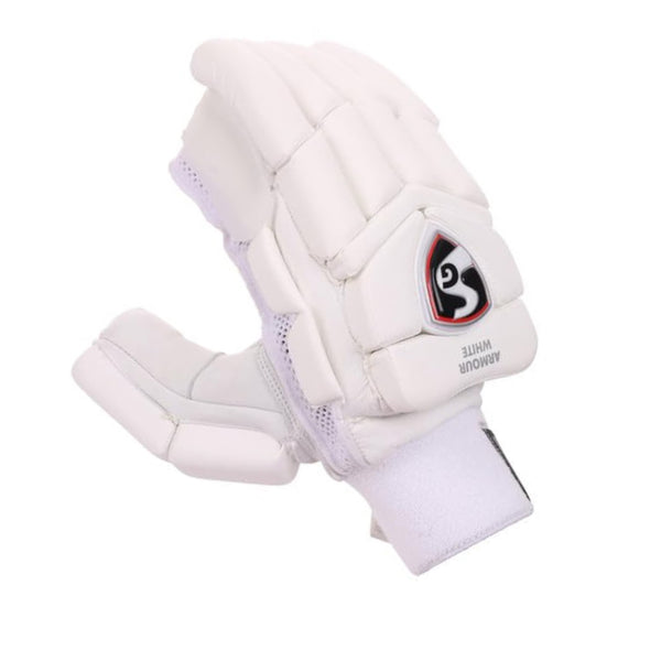 SG Armour White RH Batting Gloves | Lightweight & Durable Cricket Gloves | Superior Grip & Protection