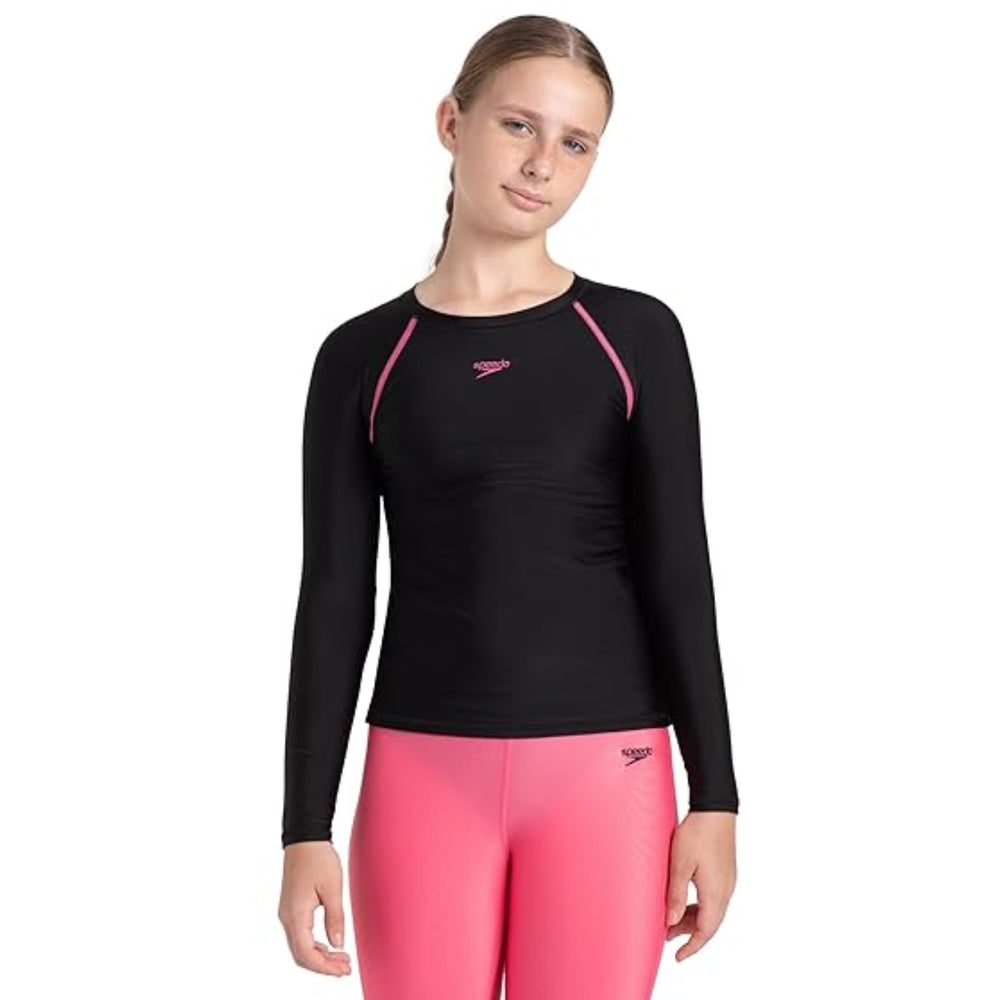 Speedo JF Solid Long Sleeve SunTop Swimming – Girls’ Swim Top with UV Protection - Best Price online Prokicksports.com