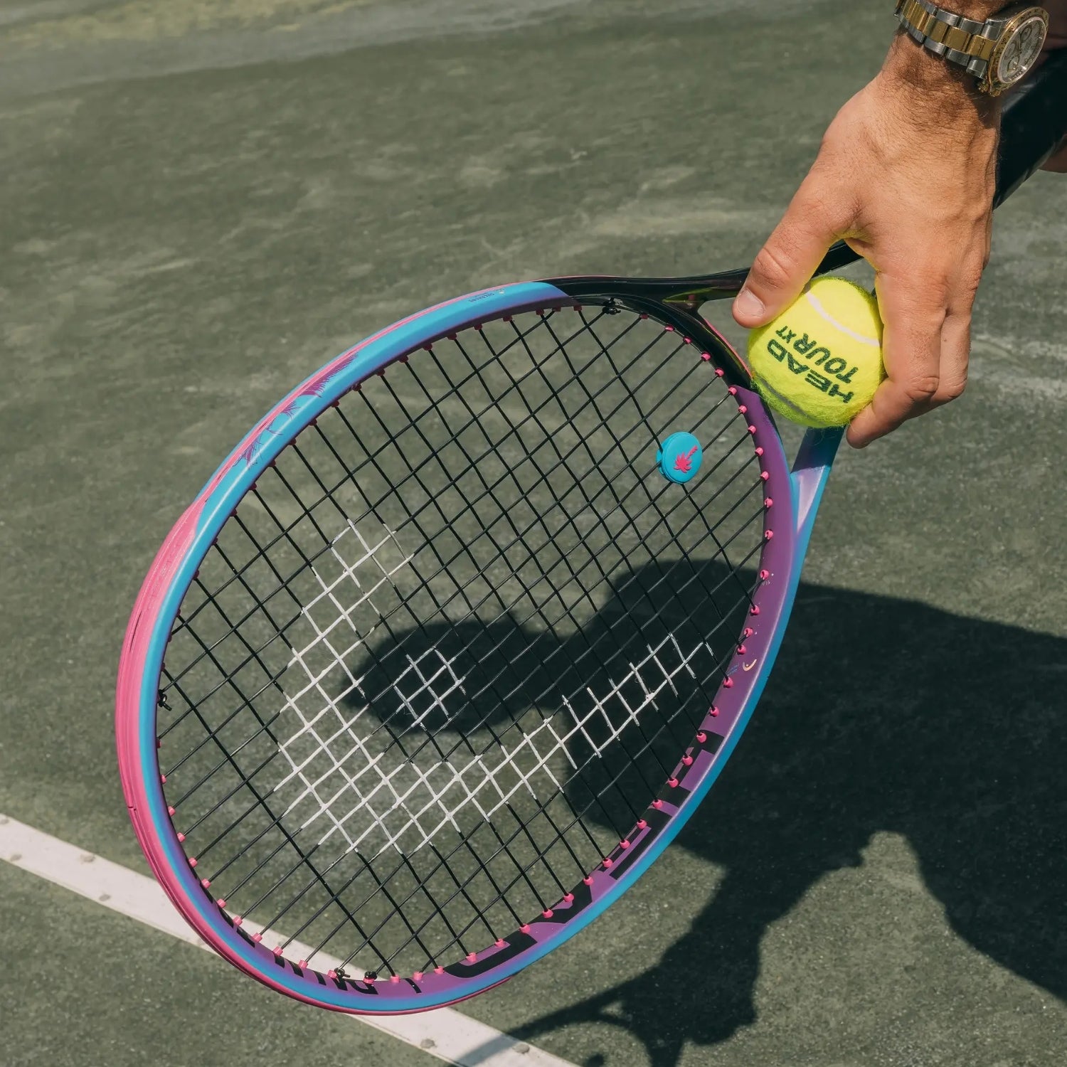 HEAD Radical MP Palm Tree Crew 2025 Unstrung Tennis Racquet U30 – Grip 3 (4 3/8) Purple & Blue All-Court Control, Spin & Limited-Edition Design - Best Price online Prokicksports.com