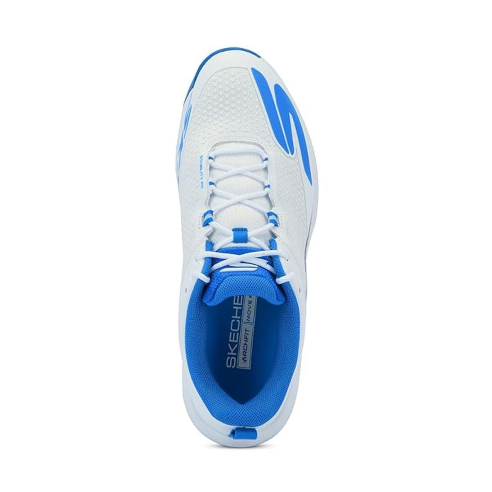 Skechers Cricket Elite Men’s Metal Spike Shoes – White/Light Blue | Pro-Level Cricket Shoes with Superior Traction & Comfort - Best Price online Prokicksports.com