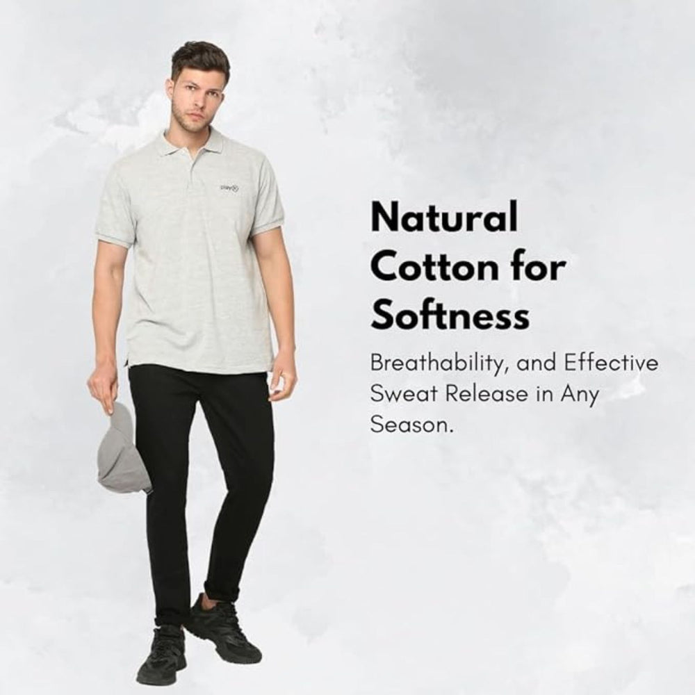 PLAYR Core Polo XL – Grey Melange | Premium Athletic-Casual Polo T-Shirt - Best Price online Prokicksports.com