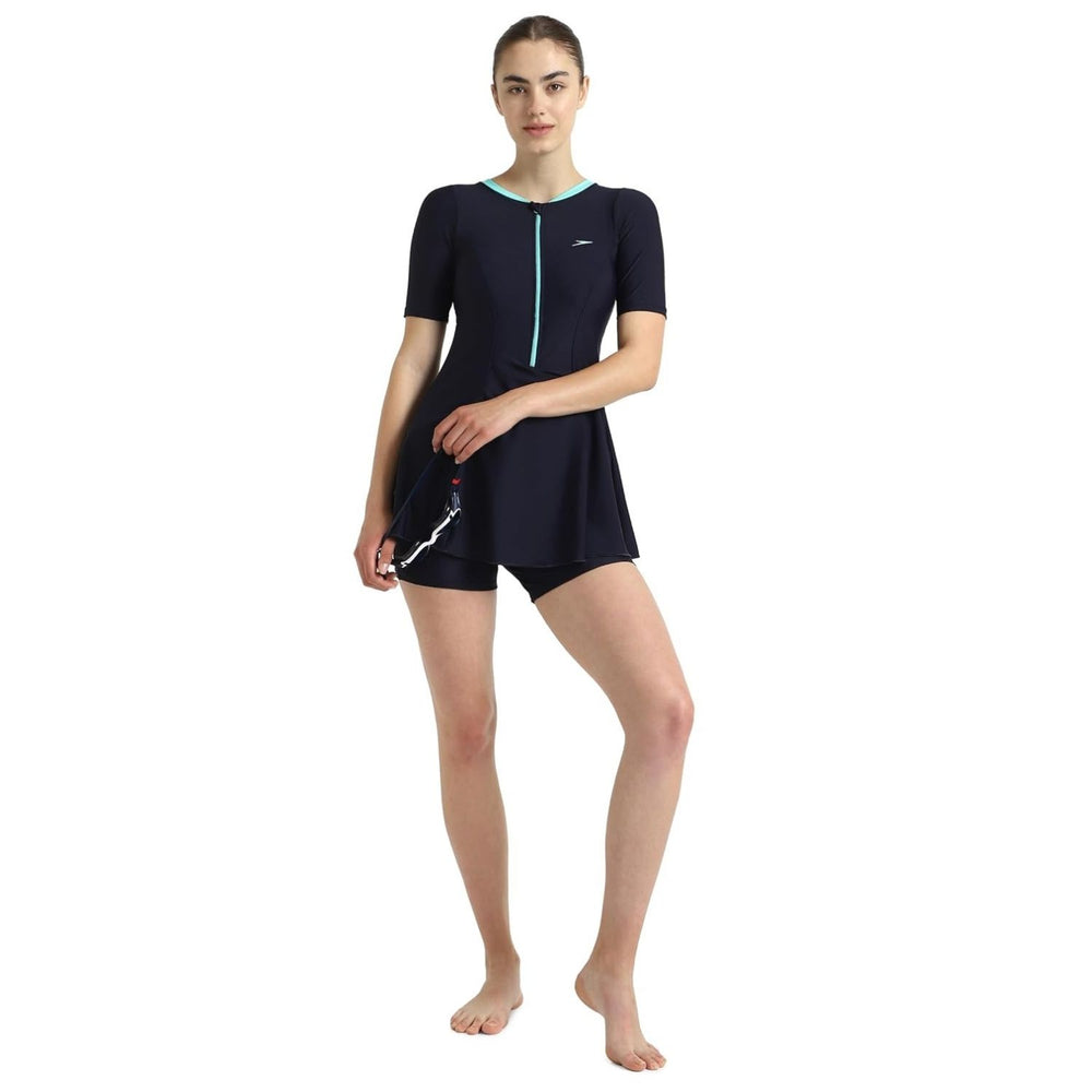 Speedo Women’s Endurance10 Closedback Sleeved Swimdress With Boyleg – Chlorine‑Resistant UPF 40+ Modest Swimwear - Best Price online Prokicksports.com