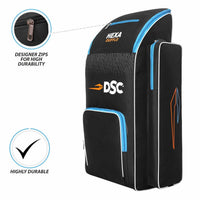 DSC Hexa Cricket Kit Bag – Black/Blue, Premium Large Capacity Cricket Gear Bag with Durable Fabric & Multi-Compartment Storage - Best Price online Prokicksports.com