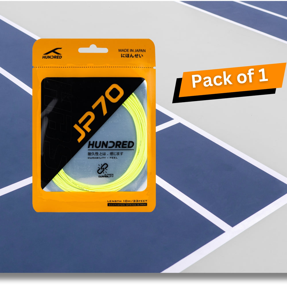 HUNDRED JP 70 Badminton String 0.7mm – Durable Power Control String for Defensive Players with Long Tension Retention and High Stability