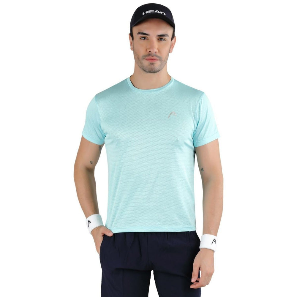 HEAD HCD Model Men's Round Neck T-Shirt – 100% Polyester | Moisture-Wicking, Lightweight Crew Neck, Athletic Fit