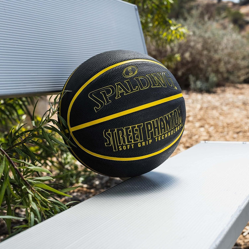 Spalding Street Phantom Outdoor Basketball – Size 7, Soft Grip Rubber, Deep Channel Street Ball for Concrete & Asphalt Courts - Best Price online Prokicksports.com