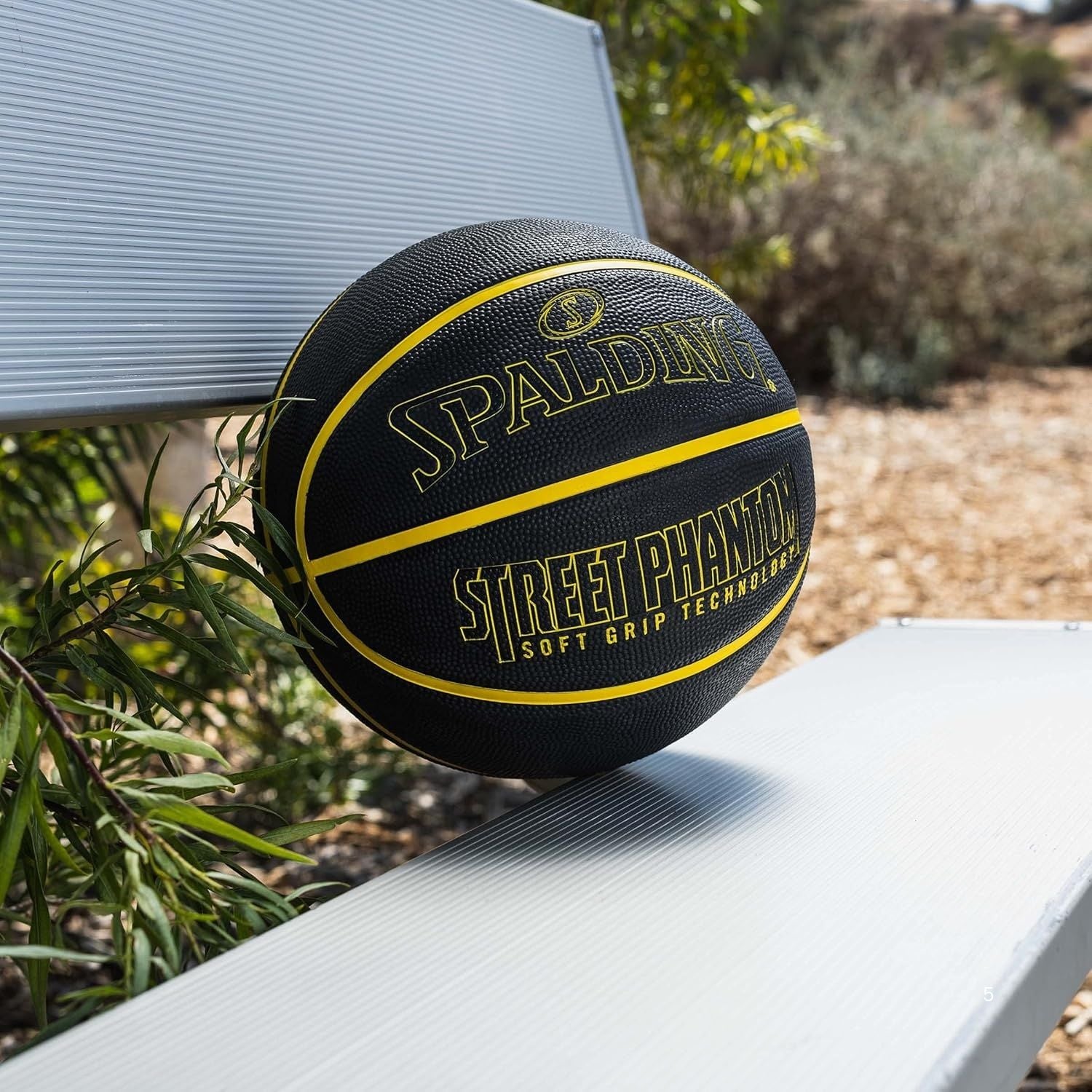 Spalding Street Phantom Outdoor Basketball – Size 7, Soft Grip Rubber, Deep Channel Street Ball for Concrete & Asphalt Courts - Best Price online Prokicksports.com