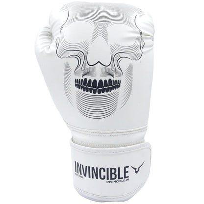 Invincible Skull Boxing Gloves | Premium Synthetic Leather | MMA, Training, Heavy Bag | Hook & Loop Closure - Men & Women - Best Price online Prokicksports.com