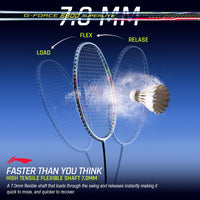Li-Ning G-Force 6800 Superlite Unstrung Badminton Racquet, 5U G6 | Head Heavy, Flexible Shaft, Dynamic Optimum Frame