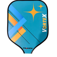 Prokick Vortex Pickle Ball Racquet – High-Performance Paddle with Carbon Fiber Face | Power & Control Design | Dark Cyan/Yellow Stripes | Lightweight Pro Pickleball Gear - Best Price online Prokicksports.com